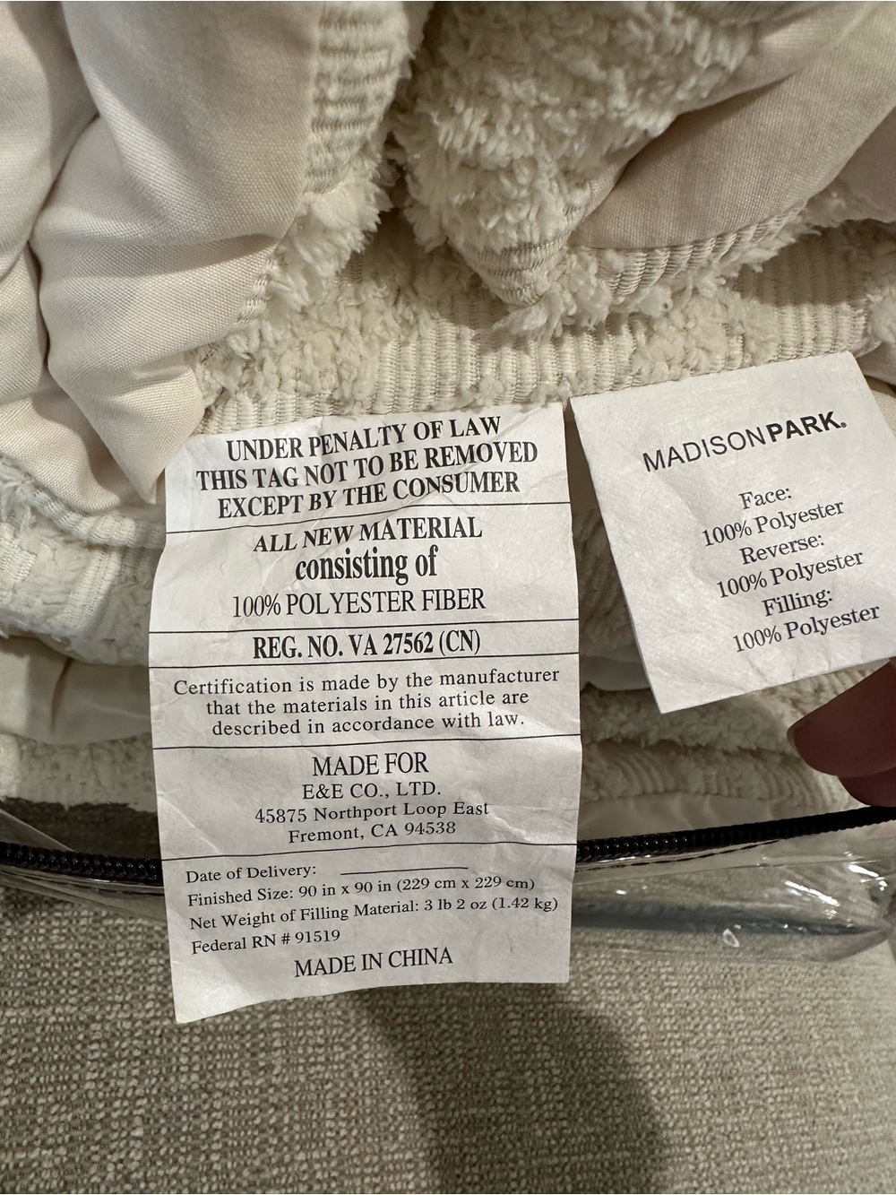 Madison Park. Cream Quilted Comforter Set with Embossed Medallion Pattern - Picture 12 of 12